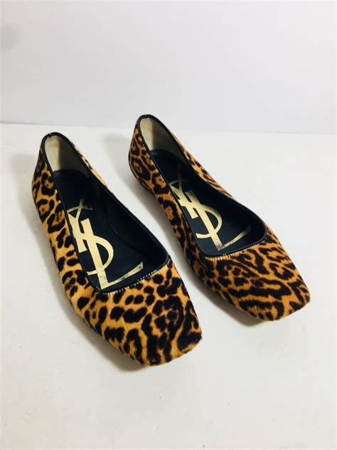 ysl leopard flats